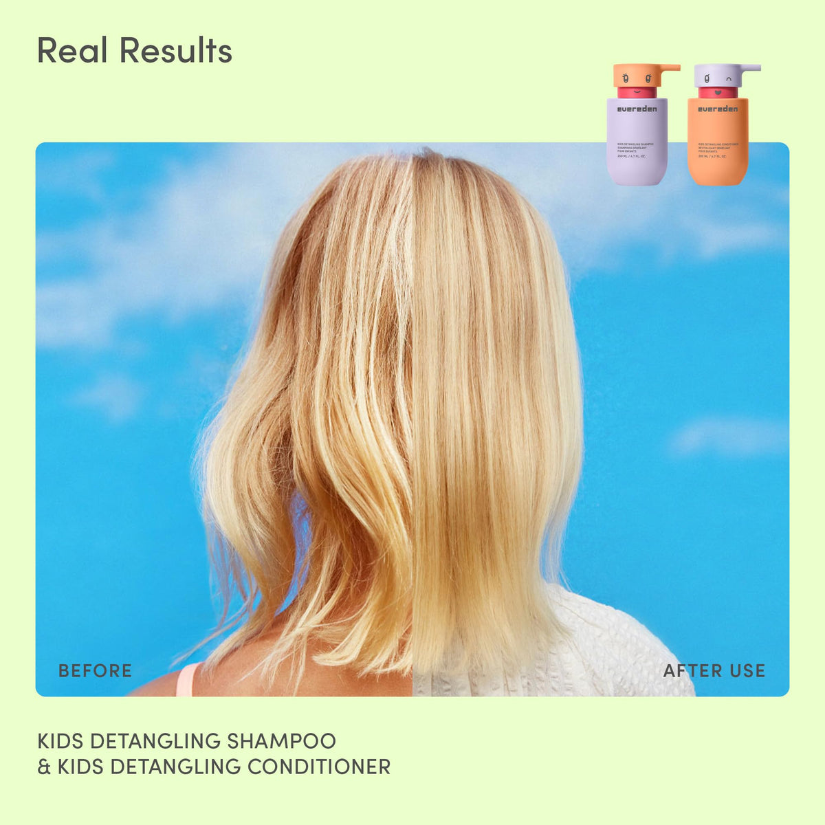 Evereden Kids Detangling Shampoo lathering on hair