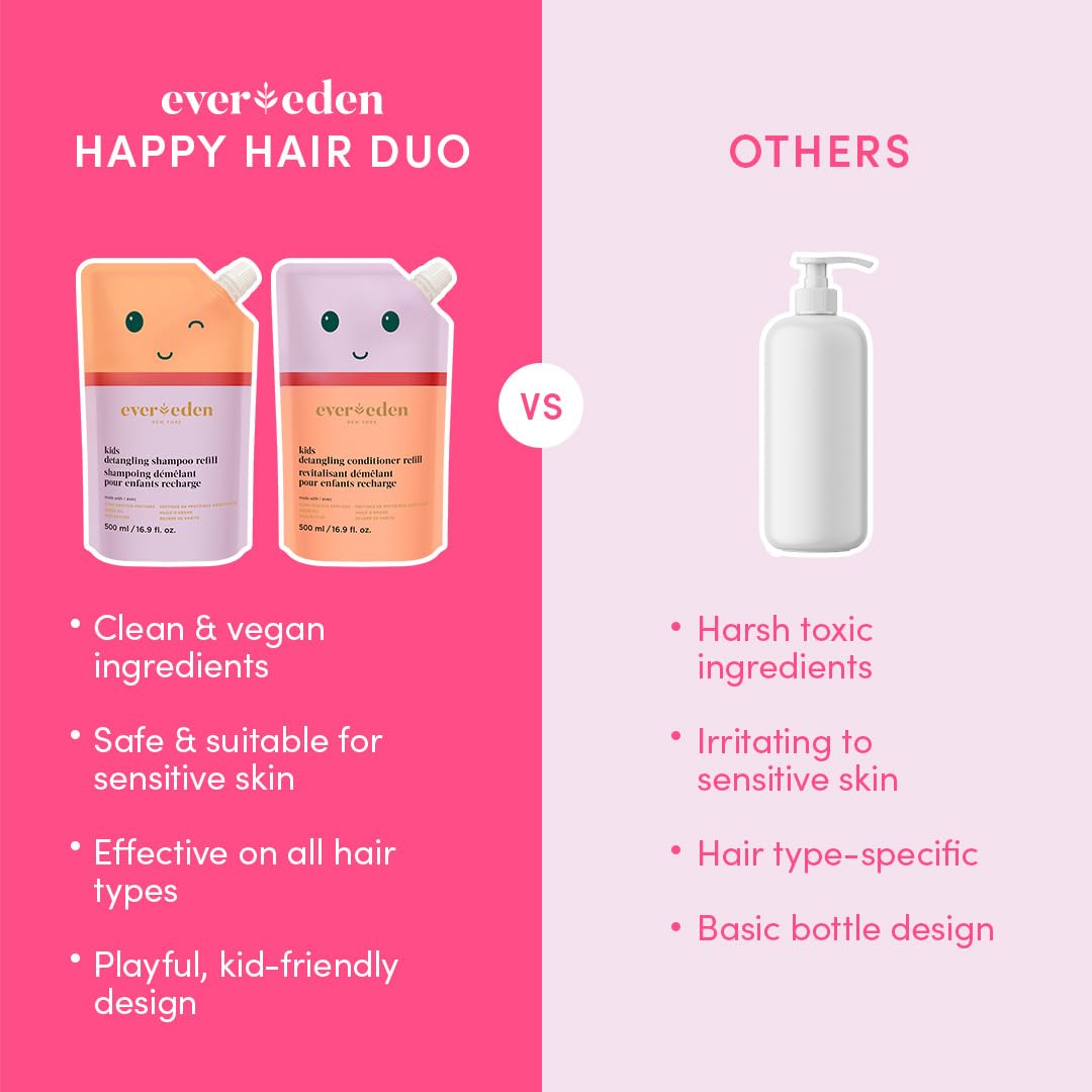 Evereden Kids Detangling Shampoo Refill 540g with argan oil and shea butter