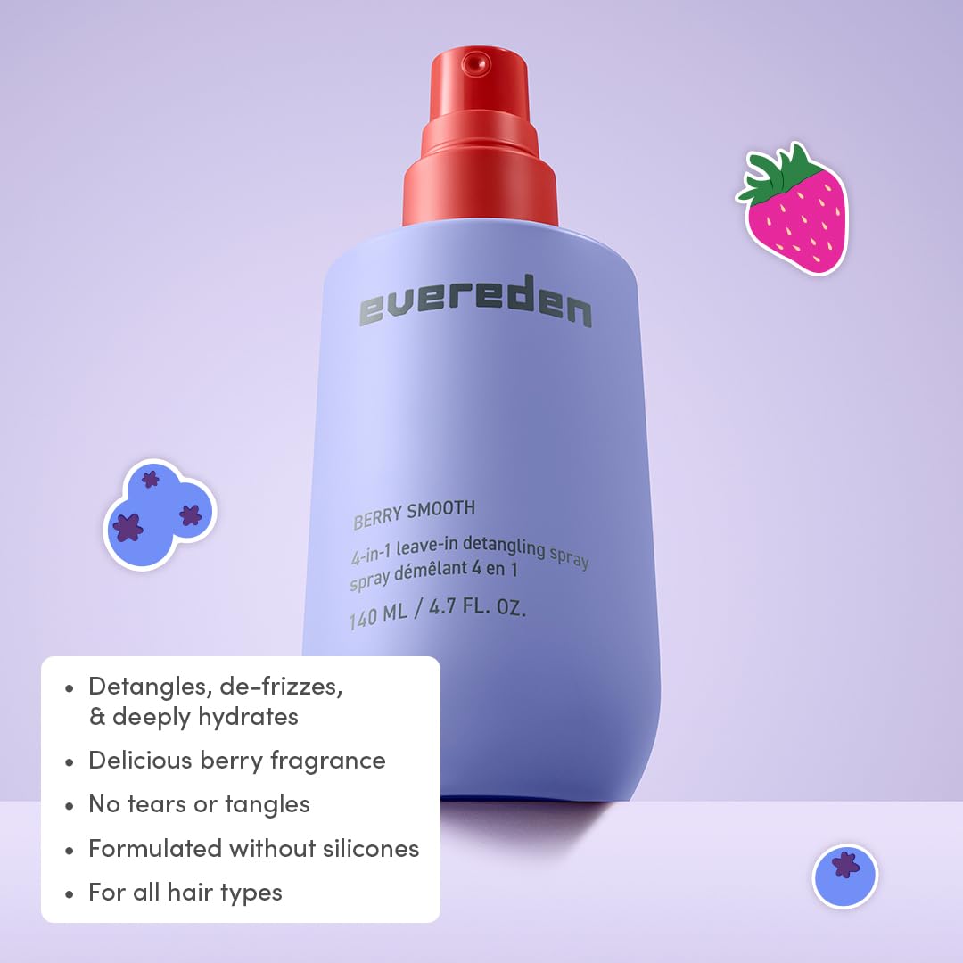 Evereden Kids Detangling Spray application on child's hair