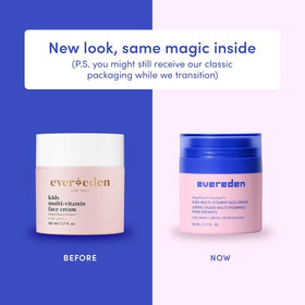 Evereden Kids Face Cream showing reusable jar and refill pod
