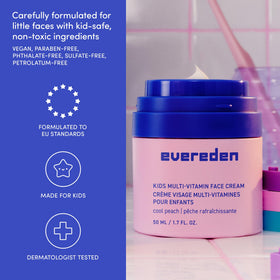 Evereden Kids Face Cream with peach background