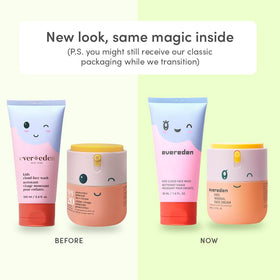 Evereden Kids Face Wash and Cream with playful kids in background