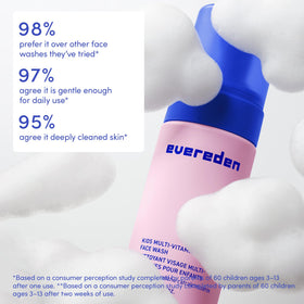 Evereden Kids Face Wash being applied to a child's face