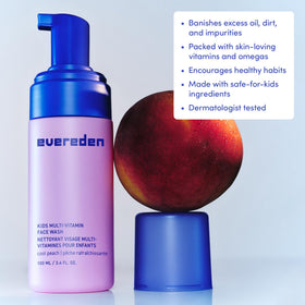 Evereden Kids Multi-Vitamin Face Wash packaging with coconut imagery