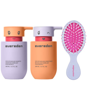 Evereden Kids Shampoo & Conditioner Set front view with brush