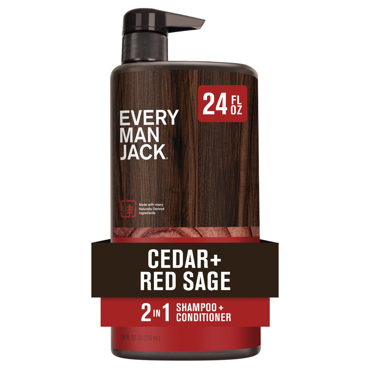 Every Man Jack 2-in-1 Shampoo & Conditioner Cedar Red Sage front view