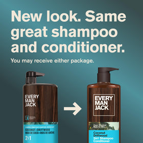 Every Man Jack 2-in-1 Shampoo & Conditioner Coconut Driftwood 24 oz side view