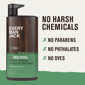 Every Man Jack 2-in-1 Shampoo & Conditioner with coconut ingredients close-up