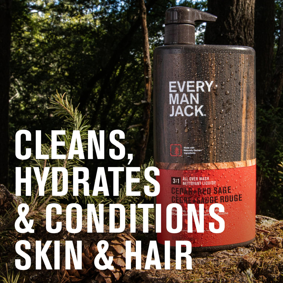 Every Man Jack 3-in-1 Body Wash Cedar Red Sage back view