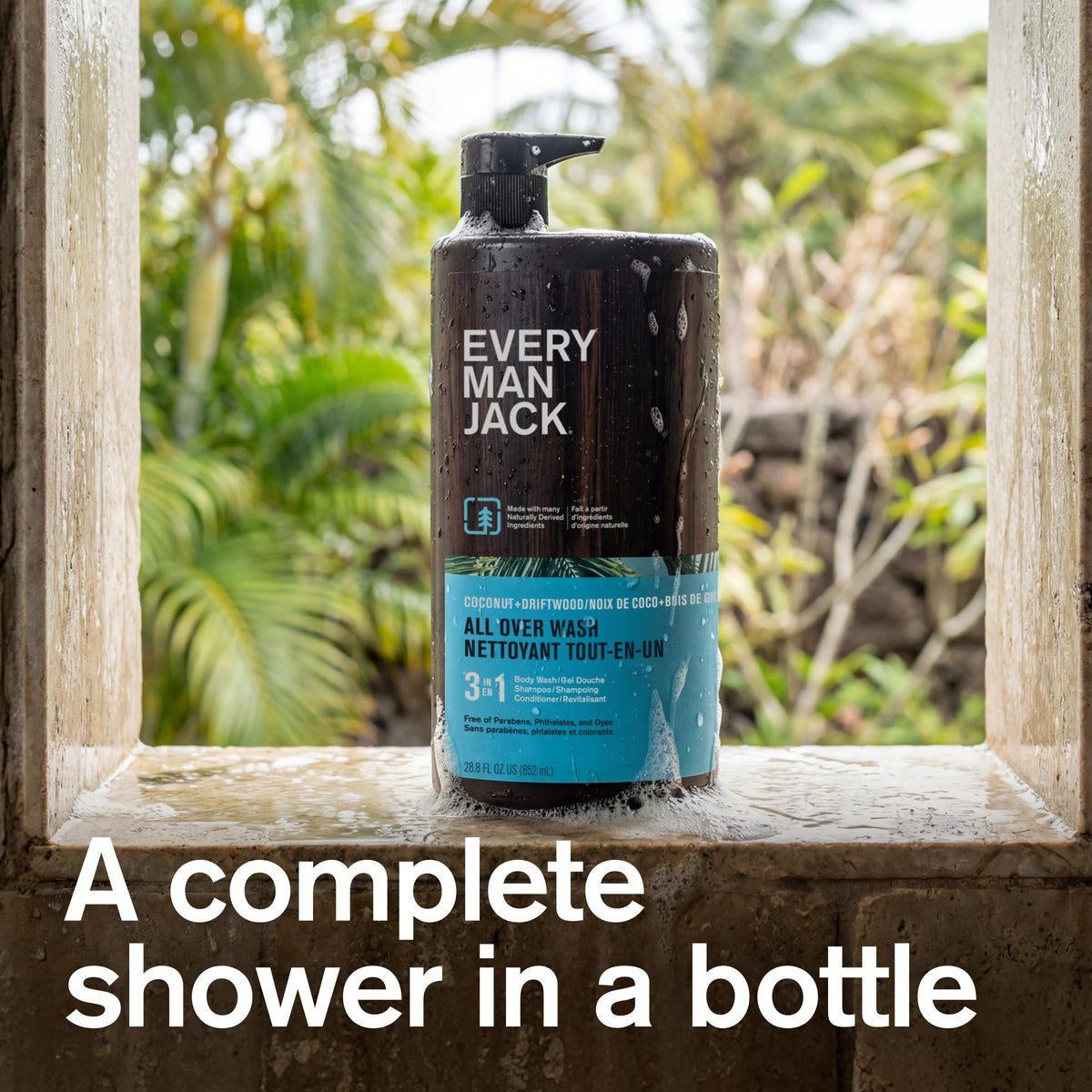 Every Man Jack 3-in-1 Body Wash Coconut Driftwood back view