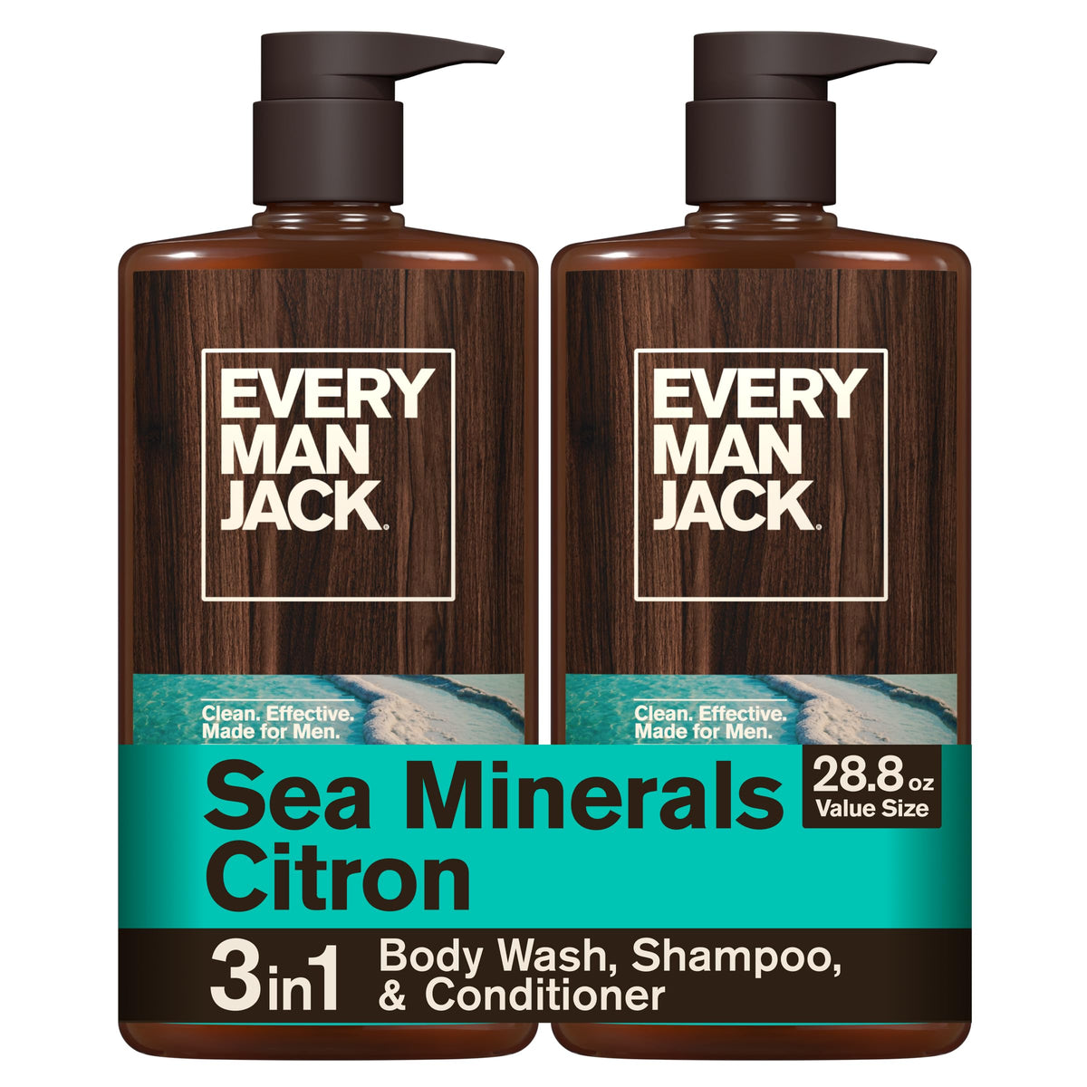 Every Man Jack 3-in-1 Body Wash Sea Minerals Citron front view