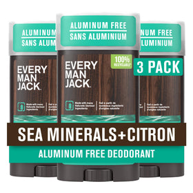 Every Man Jack Aluminum Free Deodorant 3-pack Sea Minerals Citron front view