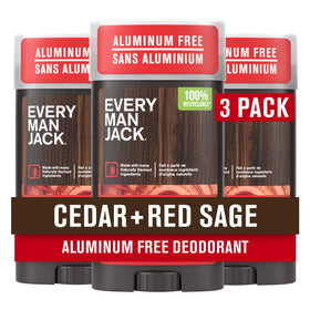 Every Man Jack Aluminum Free Deodorant 3pk Cedar Red Sage front view