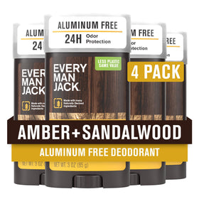 Every Man Jack Aluminum Free Deodorant Amber Sandalwood front view