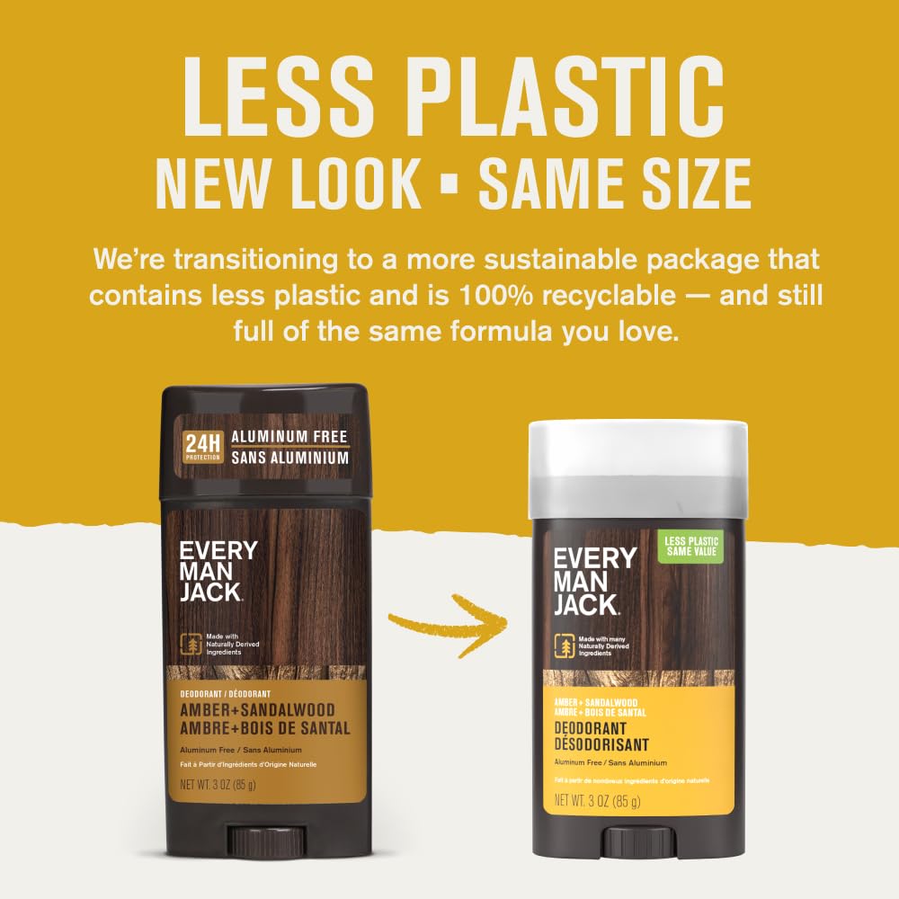 Every Man Jack Aluminum Free Deodorant Amber Sandalwood packaging