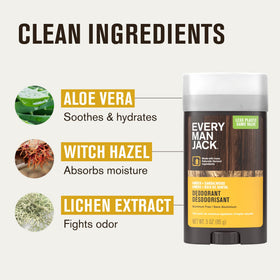 Every Man Jack Aluminum Free Deodorant Amber Sandalwood with other personal care products