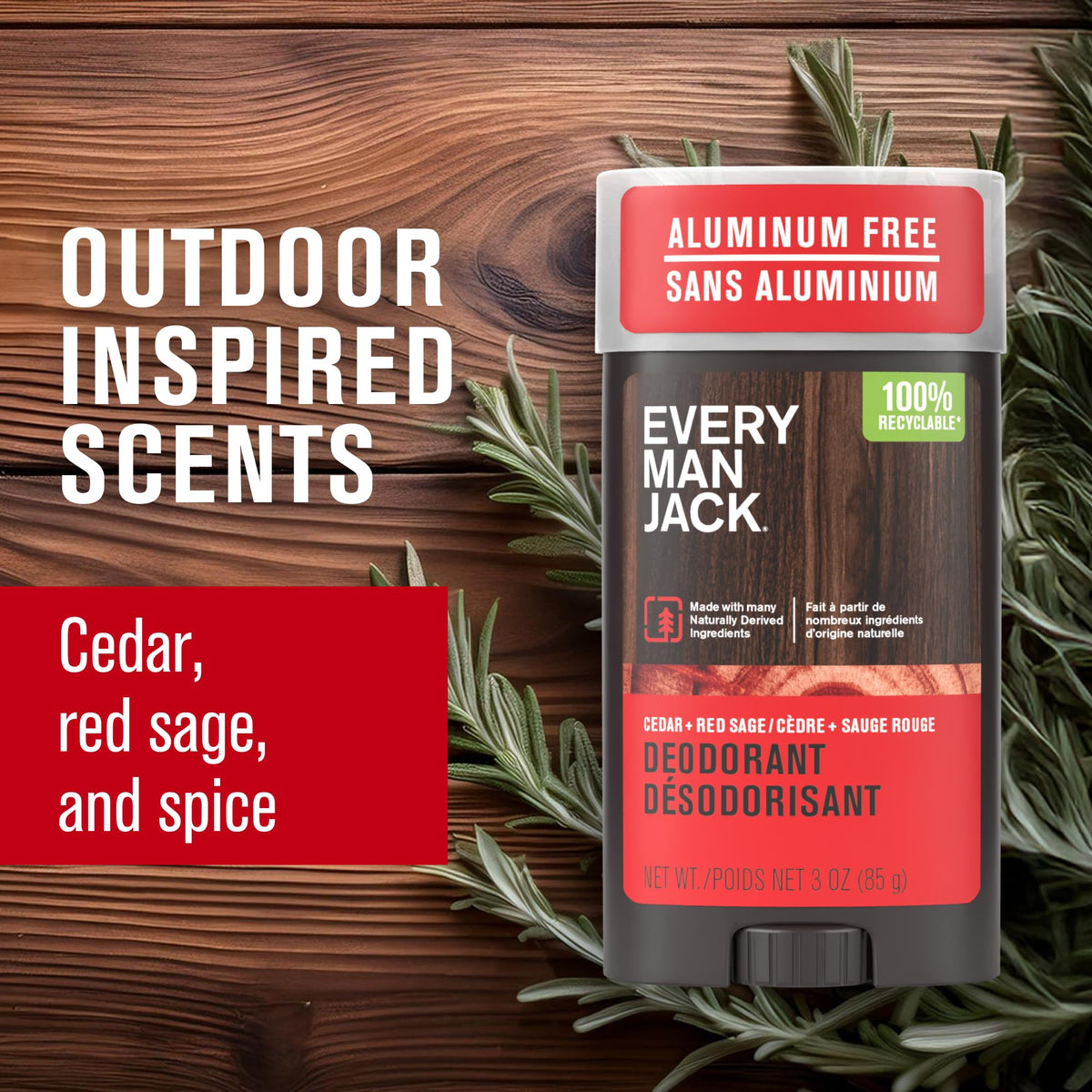 Every Man Jack Aluminum Free Deodorant application on skin