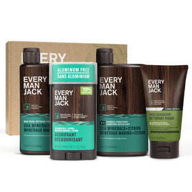 Every Man Jack Bath and Body Shower Gift Set packaging front view