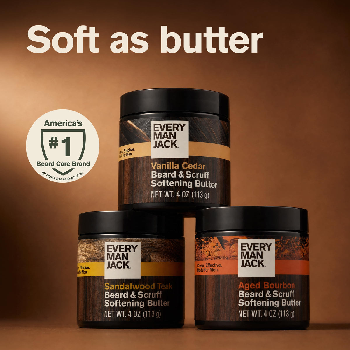 Every Man Jack Beard Butter 2pk Vanilla Cedar back view