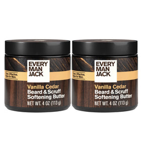 Every Man Jack Beard Butter 2pk Vanilla Cedar front view