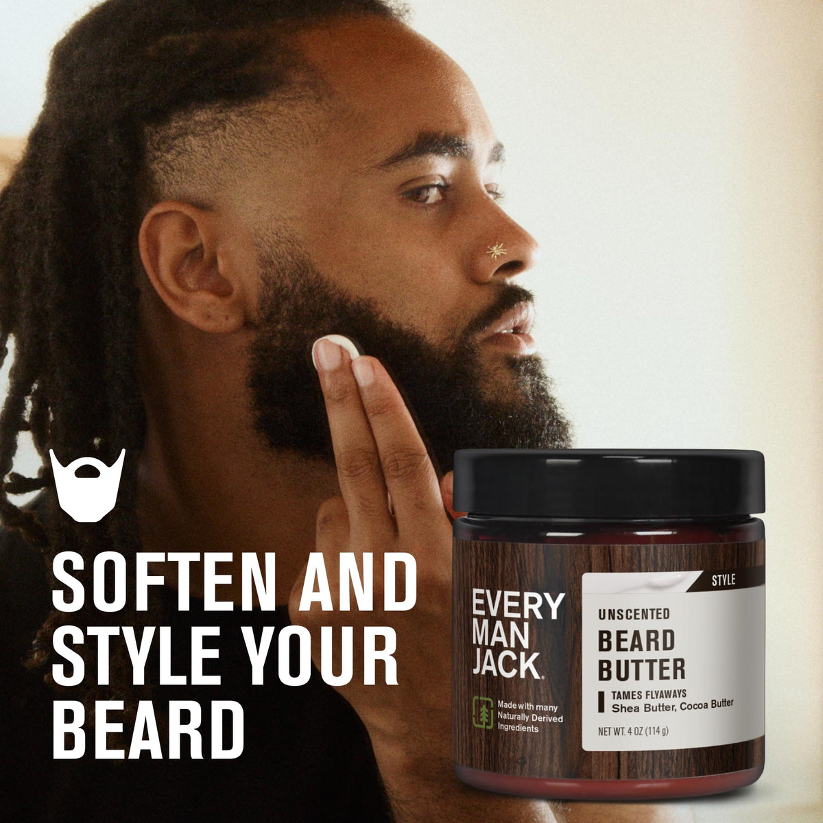 Every Man Jack Beard Butter unscented packaging