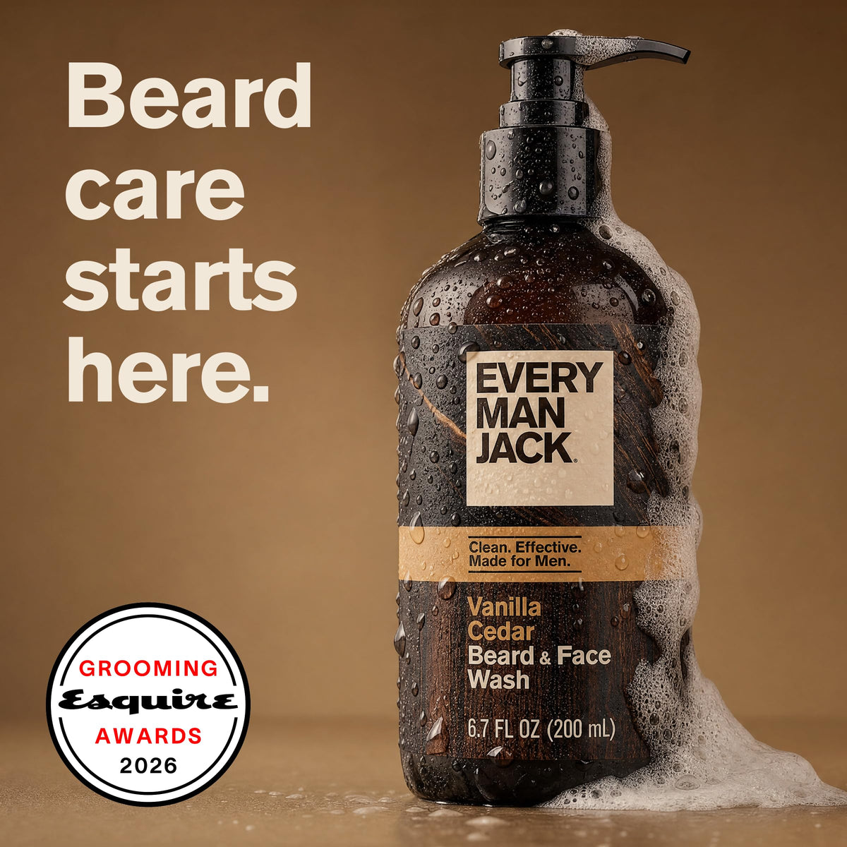 Every Man Jack Beard + Face Wash 6.7 fl. oz back view