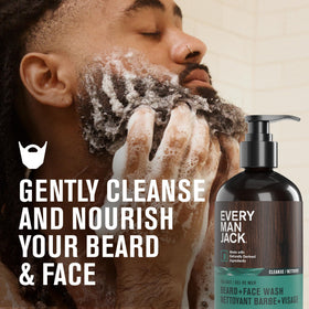 Every Man Jack Beard + Face Wash back view showing ingredient list