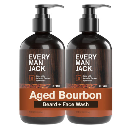 Every Man Jack Beard + Face Wash for Men, Aged Bourbon front view