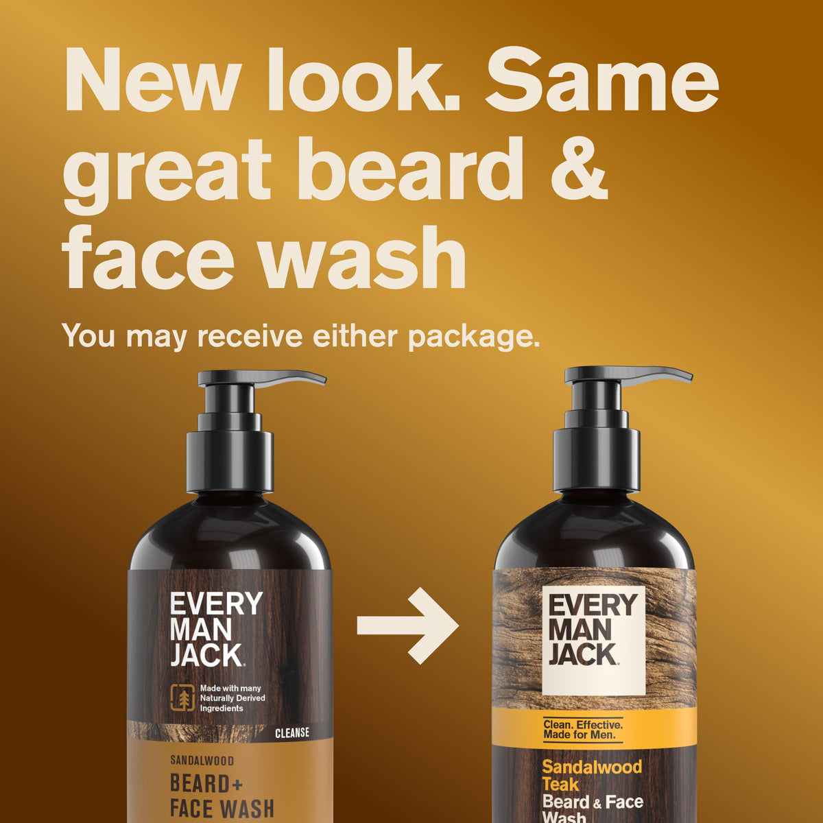 Every Man Jack Beard + Face Wash side view, packaging details