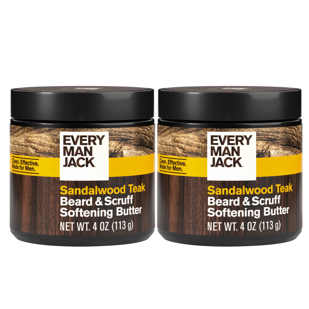 Every Man Jack Beard & Scruff Softening Butter 2pk, front view