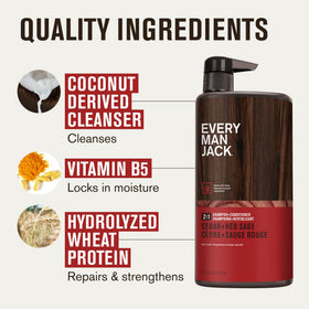 Every Man Jack Cedar Red Sage Shampoo & Conditioner in a shower setting