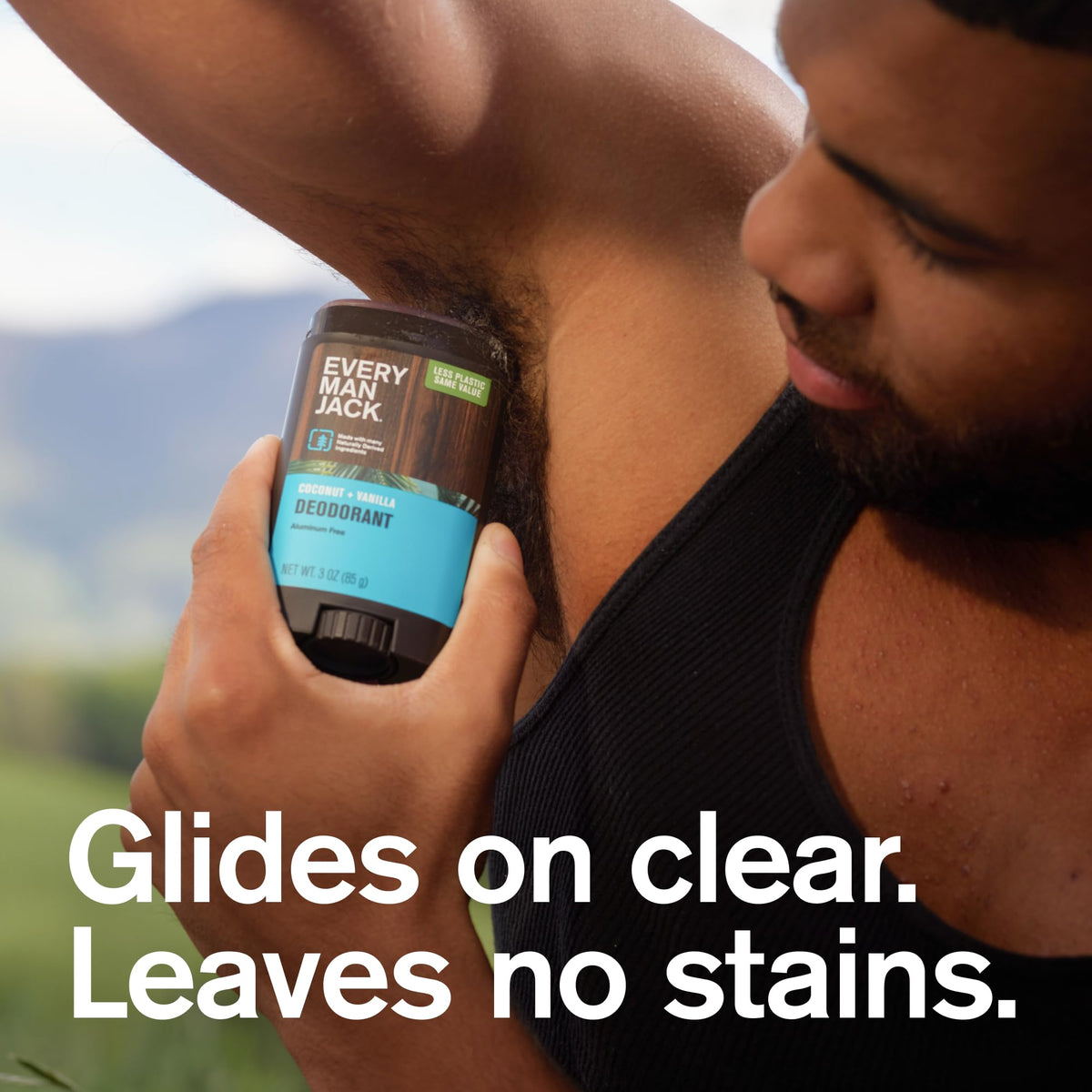 Every Man Jack Coconut Driftwood Deodorant application on skin