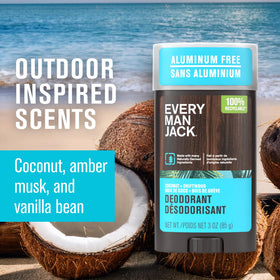 Every Man Jack Coconut Driftwood Deodorant side view
