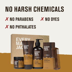 Every Man Jack Complete Beard Care Kit with Sandalwood Teak scent description