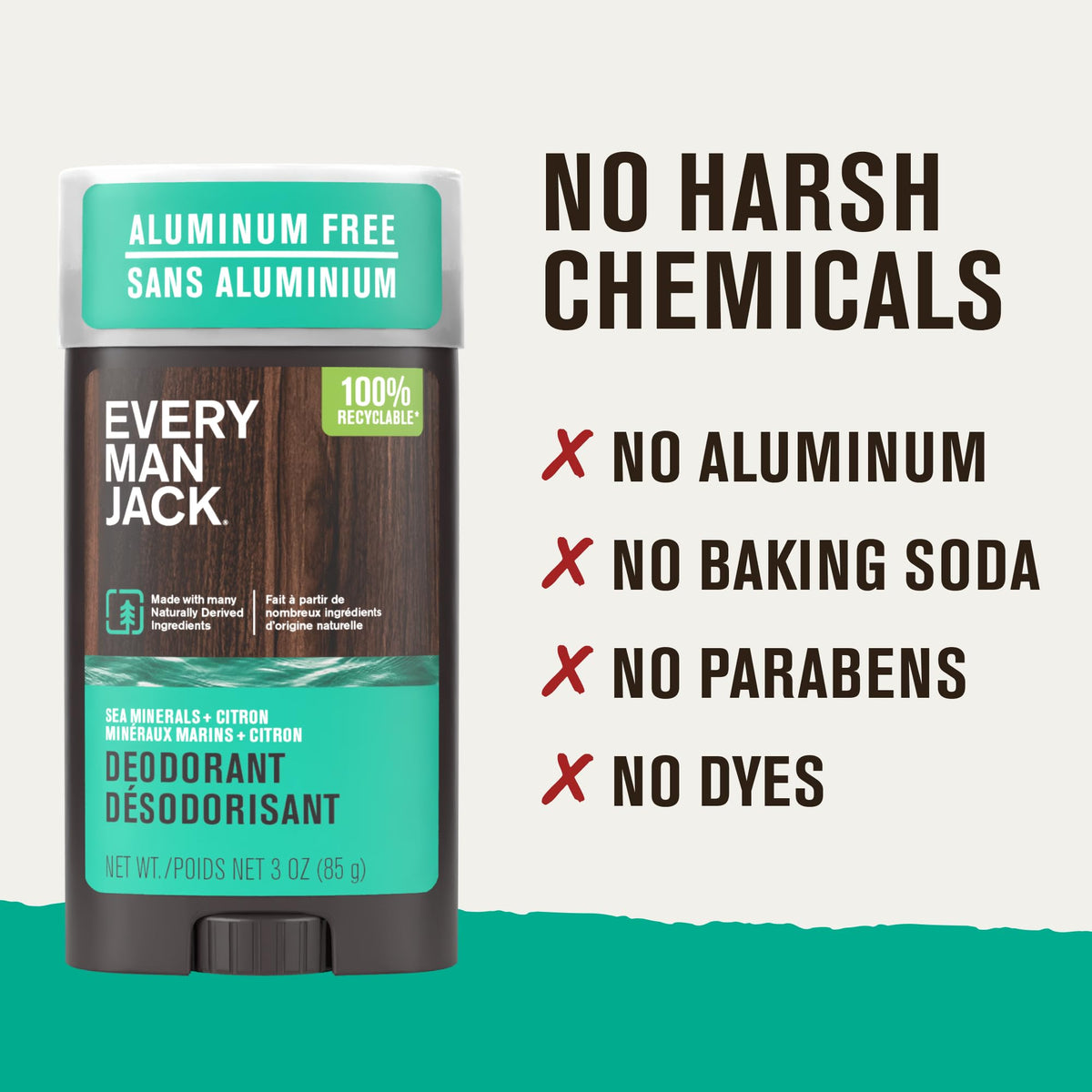 Every Man Jack deodorant Sea Minerals Citron in bathroom setting