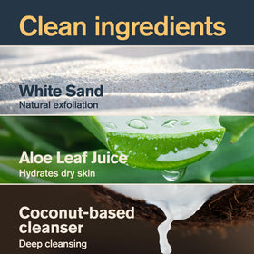 Every Man Jack Exfoliating Body Wash Pacific Surf with ocean background