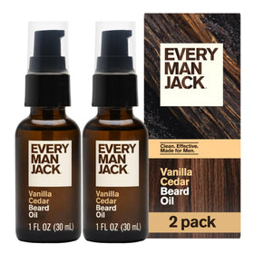 Every Man Jack Hydrating Beard Oil 2pk Vanilla Cedar front view