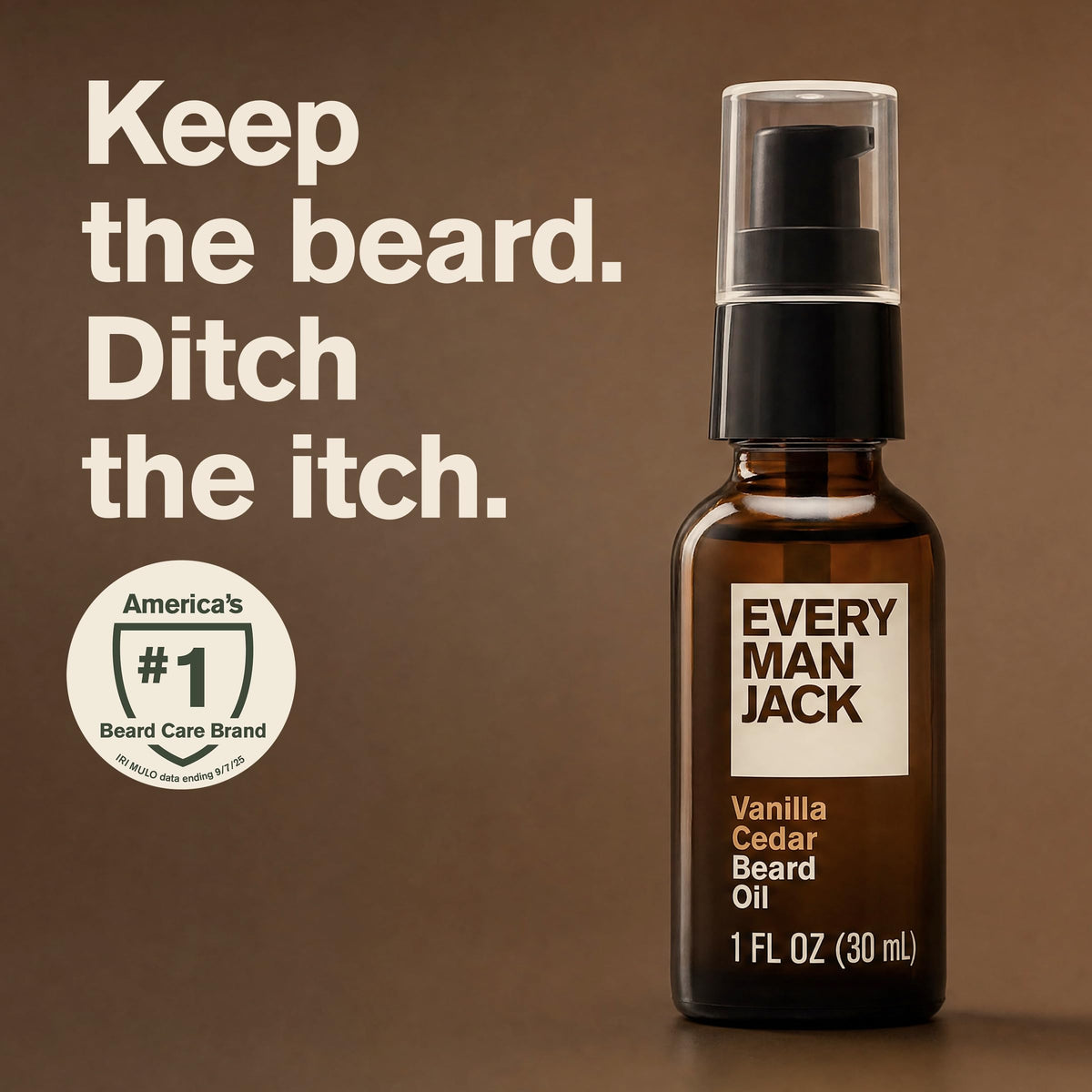 Every Man Jack Hydrating Beard Oil 2pk Vanilla Cedar side view