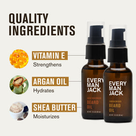 Every Man Jack Hydrating Beard Oil application on a beard