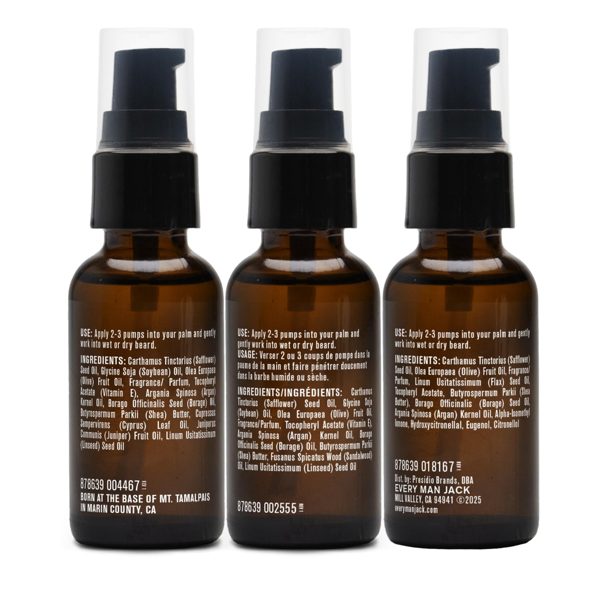 Every Man Jack Hydrating Beard Oil application on beard