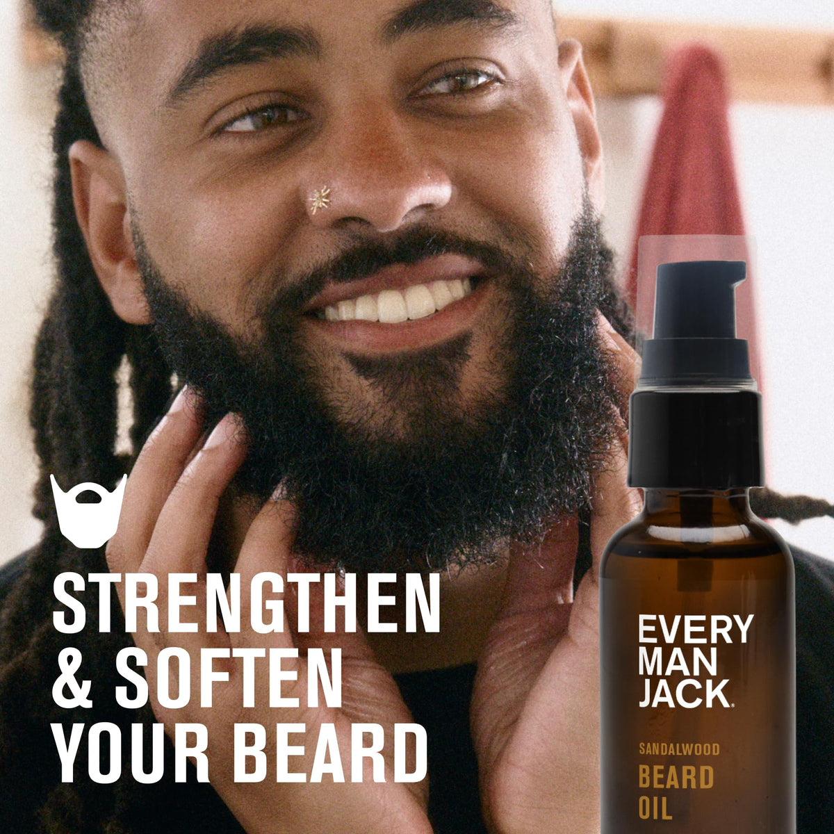 Every Man Jack Hydrating Beard Oil bottle side view