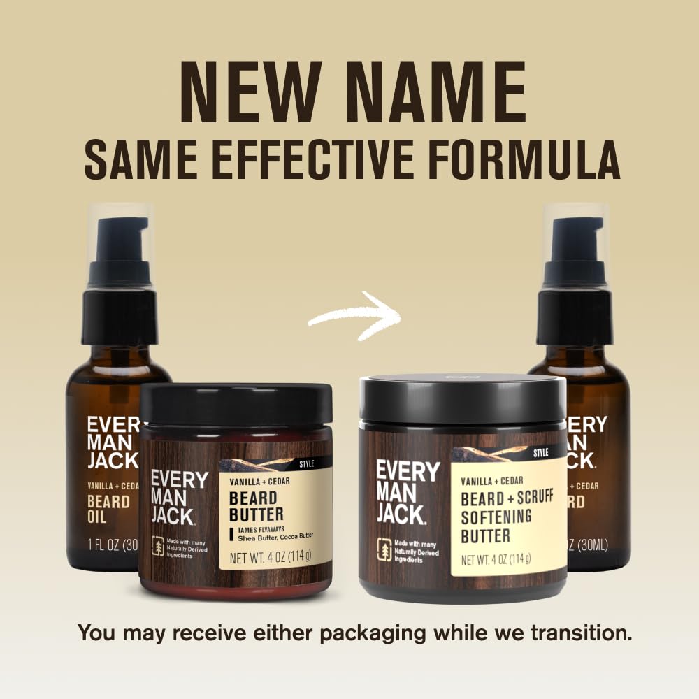 Every Man Jack Hydrating Beard Oil & Butter Vanilla Cedar lifestyle scene
