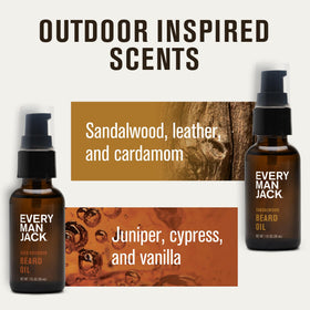 Every Man Jack Hydrating Beard Oil on a wooden table