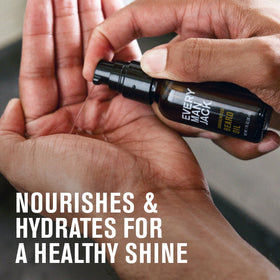 Every Man Jack Hydrating Beard Oil with natural ingredients display