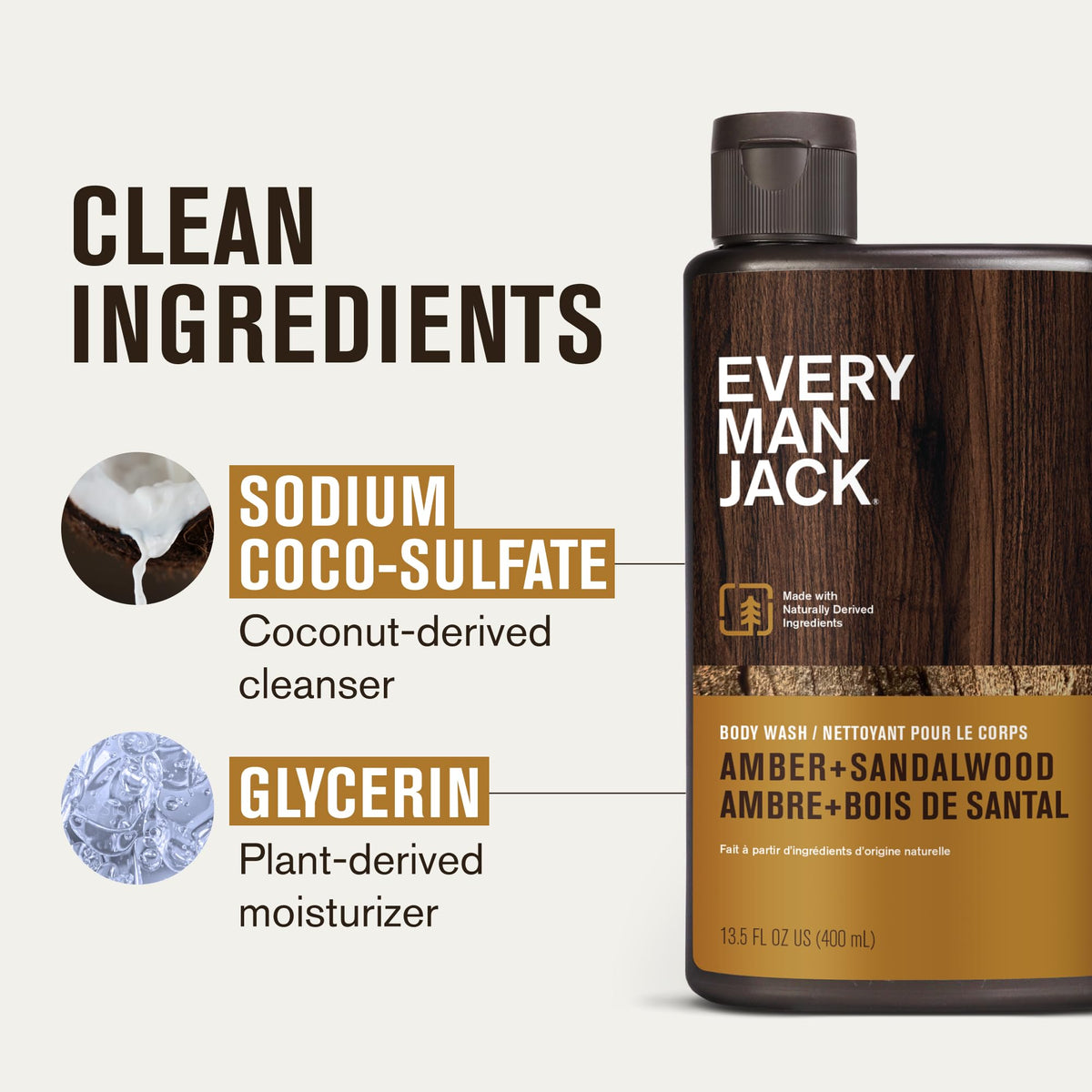 Every Man Jack Hydrating Body Wash bottle with fresh scent