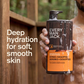 Every Man Jack Hydrating Body Wash Citrus Eucalyptus with lather