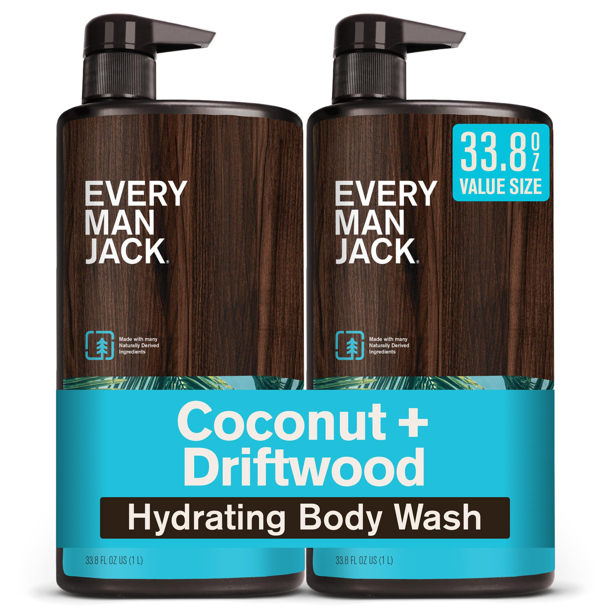 Every Man Jack Hydrating Body Wash for Men Coconut Driftwood front view