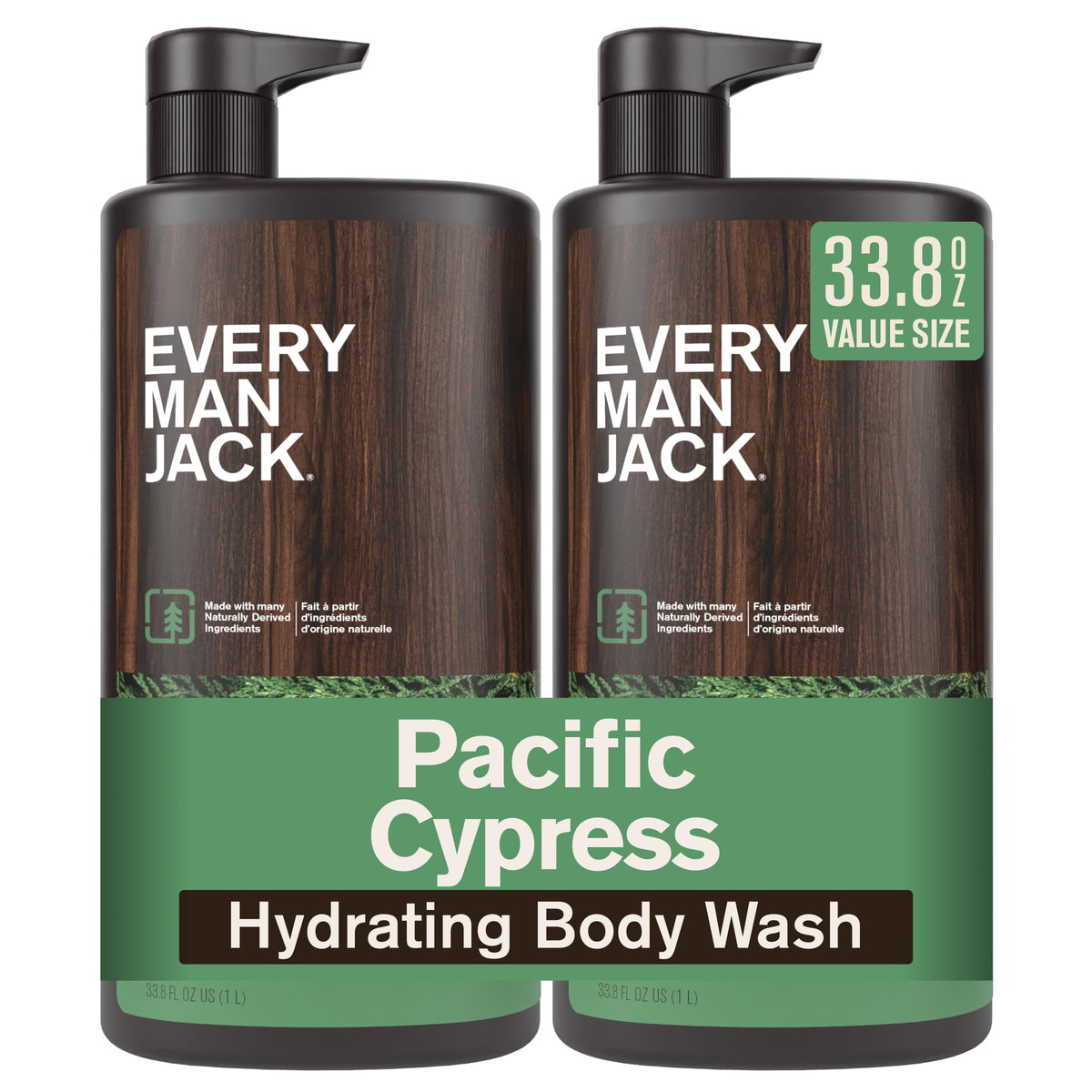 Every Man Jack Hydrating Body Wash for Men, Pacific Cypress, front view
