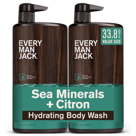 Every Man Jack Hydrating Body Wash for Men, Sea Minerals Citron front view