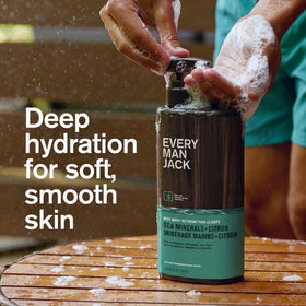 Every Man Jack Hydrating Body Wash for Men, Sea Minerals Citron in shower setting